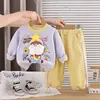 Conjunto Infantil 2026 Novo Estilo Primavera/Outono Crianças Estilosas Bebê Menina Outono Casual Moletom Cartoon Conjunto de Duas Peças Tendência