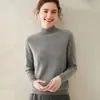 Camisa de malha de cashmere com gola alta de sete pinos, suéter feminino de manga comprida, solto, confortável, macio, para todos os tipos de outono e inverno, nova chegada