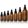 Botella de Vidrio Marrón Esmerilado para Aceites Esenciales, Botella Gotero de Vidrio de 5 ml, Botella Gotero de Grado Alimenticio de 30 ml con Punta de Goma