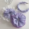 Novo Estilo Roxo Taro Anel de Cabelo de Intestino Grosso Super Fada Rede Coifa Flor Fada Faixa de Cabelo Alta Qualidade Estilo Coreano Corda de Cabelo Plissada Acessórios de Cabelo