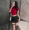 Yurui Lencería Sexy Pura Lujuria Traje de Chica Caliente Femenino Verano Temperamento Hermana Real Delgado Sin Mangas Falda de Cintura Alta