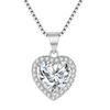 Novo Estilo Temperamento All-match Versão Coreana Diamante Branco Simulação Moissanite Pingente Em Forma de Coração Moda Feminina Amor Colar de Clavícula