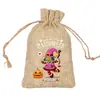 Bolsas de Juta com Cordão para Halloween em Estoque, Sacos para Armazenamento de Doces e Biscoitos, Bolsas de Juta com Cordão para Decoração de Presentes de Halloween