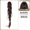Trenzas postizas, trenza de cola de pez, extensiones de trenzas largas con clip, trenzas retorcidas, coleta baja postiza, pelo trenzado estilo perezoso, coleta
