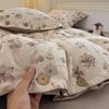 Categoría Madre y Bebé Set de Cuatro Piezas Original de Cáñamo Botón Retro Funda Nórdica Floral Sábanas Algodón Puro Ropa de Cama para Dormitorio Estudiantil