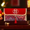 Sobres Rojos de Boda al por Mayor para Matrimonio, Bolsas de Sobres Rojos de Tela Especial para el Pago de Cambio de Nombre de los Padres, Venta Directa de Fábrica con Estampado Dorado