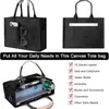 Bolsa de Mão Feminina em Lona com Bolso para Notebook Trabalho Praia Academia Bolsa Transversal Bolsa Diária