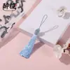 Novos acessórios de marcadores de página com borla de bola de rosca longa, materiais para artesanato de nó chinês, atacado do fabricante