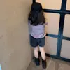 Súper linda camiseta de manga larga para niña, nuevo modelo otoño 2026, sudadera rosa a rayas para niños, ropa interior de bebé con cuello polo