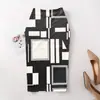 Ebay transfronterizo deseo OL temperamento falda lápiz estampado digital para mujer falda falda falda de cadera generación pelo