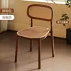 Sillas de Plástico Rattan para Comedor en Casa, Taburetes de Mesa Gruesos con Respaldo, Sillas de Escritorio, Uso Comercial en Restaurantes Vintage, Apilables