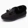 Zapatos de Gorro de Bola de Pelo para Mujer en Otoño e Invierno, Zapatos de Algodón con Forro de Felpa para Mujer, Suela Plana, Zapatos de Gorro de Bola de Pelo Slip-On Versátiles Estilo Coreano para Mujer