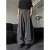 Pantalones de Vestir de Pierna Ancha con Pliegues y Cordones Estilo Retro Americano Old Money para Hombres y Mujeres, Holgados Casuales Versátiles de Caída Perezosa