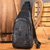 Bolso bandolera Marute con estampado de cocodrilo para hombre, multifuncional, de cuero, estilo retro, a la moda.