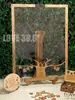 Placa de Assinaturas, Moldura de Assinatura, Suporte de Árvore, Celebração de Casamento, Aniversário, Reunião Anual, Adereços de Moldura de Foto com Impressão Digital, Peças de Madeira de Folha de Bordo