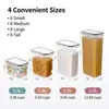 Tarro Hermético de Cocina Plástico de Grado Alimenticio Caja para Conservar Alimentos Contenedor de Almacenamiento para Granos y Cereales Transparente a Prueba de Humedad con Etiqueta