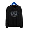 Sudadera Ajustada de Manga Larga con Letras de Pedrería para Otoño e Invierno, Calidad de Alta Gama, Jersey de Cuello Redondo, Marca de Moda para Hombre, Top de Personalidad Creativa