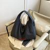 Bolso de Axila Estilo Coreano Estilo Perezoso Relajado Gran Capacidad Versátil Bolso de Hombro Tote Bolso de Cuadros Doble Propósito Bolsa de Tela para Estudiantes