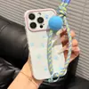 Cordón de Patita de Gato Color-blocking con Bola de Colores para Funda de Teléfono Apple 17ProMax Niñas Lindo Huawei Xiaomi Ventana Grande