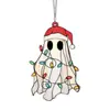 Producto nuevo transfronterizo Halloween fantasma lindo atrapasol fantasma pequeño acrílico plano 2D decoración colgante de ambiente festivo