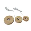 Adorno Creativo de Madera Maciza Redonda Luminoso LED Carga USB Luz Nocturna Táctil Cumpleaños de Pareja Festival Base Luminosa