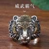 Anillo de cabeza de tigre dominante de estilo europeo y americano nuevo, anillo de joyería exagerado geométrico genial de personalidad de moda para hombre