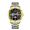 Reloj Deportivo de Alta Gama, Moderno para Hombre, Cuatro Ojos, Seis Agujas, Multifuncional, Luminoso, con Indicación de Sol, Luna y Estrellas, Cronógrafo de 24 Horas
