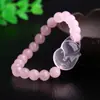 Pulseira de Cristal Natural Feminina Cristal Rosa Cristal de Gelo Rosa Raposa Pulseira Temperamento Cristal Rosa Amor Presente Joias Atacado