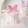 Decoración para Pastel Feliz Día de las Madres 2026 Mariposa 3D de Doble Capa Cinta de Cumpleaños para Mamá Lazo Insertar para Hornear