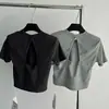 Diseño Puro Deseo Sentido del Estilo Camiseta de Hombro Corto de Manga Corta para Mujer Verano Ajustada Espalda Descubierta Chic Nicho Estilo Coreano Top Chica Popular Tendencia Ins