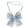 Camisa de Nudo Corbata Estudiante Lazo Uniforme JK Japonés Cuello de Helado azul claro Cuello de Vestido Flor Todo Fósforo Genuino