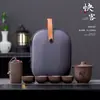 Juego de té de kung fu de viaje de arena púrpura, portátil, juego de tazas exprés, latas de té, taza de té, regalo para el hogar y al aire libre, entrega