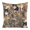 Multitudes de Gatos Lindos Material de Seda Imitación Decoración del Hogar Funda de Cojín para Sofá F831