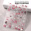 Pegatinas para Uñas Serie Navideña 5D Relieve Muñeco de Nieve Árbol de Navidad Pegatinas Rojas en Relieve para Uñas Decoraciones
