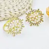 Populares Anillos para Servilletas Florales con Perlas y Diamantes de Restaurante Occidental, Hebillas para Servilletas con Forma de Flor, Venta al por Mayor desde el Fabricante