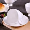 Taza de Café de Cerámica Jingdezhen Estilo Normcore Hotel Hogar Taza de Café de Porcelana de Hueso Juego de Taza y Platillo de Café Europeo Americano