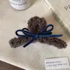 Grampo de Cabelo Grande Garra de Lã de Cordeiro de Alta Qualidade para Outono e Inverno Feminino, Presilha de Cabelo Laço de Couro Doce e Cool, Acessório de Cabelo Presilha Tubarão