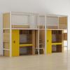 Cama de Apartamento, Cama de Hierro para Dormitorio Universitario, Dormitorio para Unidad de Personal, Litera con Almacenamiento Integrado, Litera Escolar con Escritorio Debajo