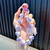 Llavero con cuentas de cristal, pintado a mano, con forma de lazo, para teléfono móvil, bolso, joyería, llavero para coche.
