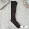 Meias de Lã Femininas com Padrão Vazado Tricotado, Meias Quentes Estilo Slouch, Cor Sólida Estilo Ballet Retrô Meias Zhuji