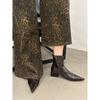 Botines de Punta para Mujer Otoño e Invierno 2025 Botines Nuevos Tacón Grueso Botines para Mujer Nicho Botines Ajustados Botas de Tacón Alto