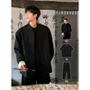 Nueva chaqueta de traje negra estilo chino para hombre, con un aire fresco y elegante, adecuada para jóvenes, con un diseño de traje Tang con hombreras y un corte estilo Zhongshan, de una marca de moda