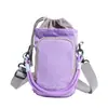 Bolsa pequena casual color blocking transfronteiriça com fecho de cordão, bolso frontal com zíper, alça ajustável, bolsa pequena transversal portátil feminina, bolsa para garrafa de água
