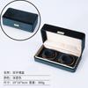 Caja de embalaje para joyas de franela redondeada con etiqueta dorada, caja para guardar joyas, caja para anillos, colgantes, pulseras, collares