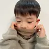 Bufanda de forro polar con cuello alto de doble capa de temperatura constante para niños, también apta para adultos, estilo de dos piezas falsas, otoño e invierno