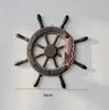 Pendentes Estilo Mediterrâneo Âncora Roda de Barco Ornamentos Antigos de Madeira Rústica Artesanato Doméstico Decoração de Parede Pingentes