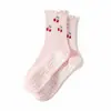 Calcetines Especiales para Pilates Yoga Calcetines de Media Pantorrilla para Mujer Calcetines Deportivos Profesionales Antideslizantes Calcetines con Agarre de Borde de Silicona Flor de Hongo