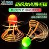 Bádminton luminoso plástico a prueba de viento exterior productos genuinos entrenamiento bola fluorescente nailon luz LED bádminton luminoso