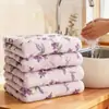 Pano de Limpeza Floral em Fleece de Coral, Sem Fiapos, Absorvente, Secagem Rápida, Pano de Limpeza Doméstica, Pano de Limpeza Descartável em Fleece de Bambu