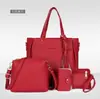 Nova bolsa de ombro feminina estilo coreano com borlas, conjunto de quatro peças, bolsa transversal, porta-moedas portátil para celular, bolsa pequena